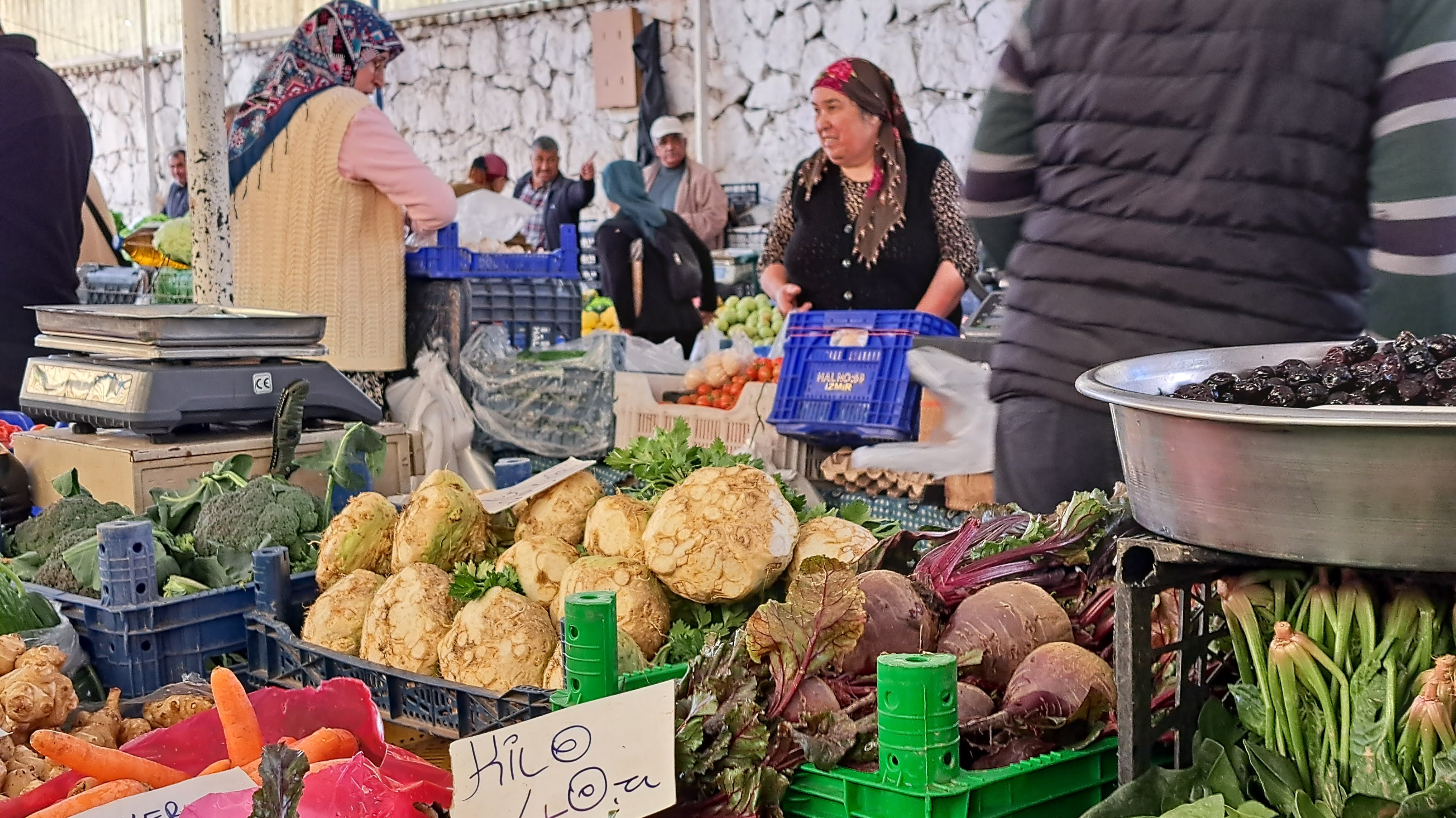 fruit and vegetables at a Turkish farmers market