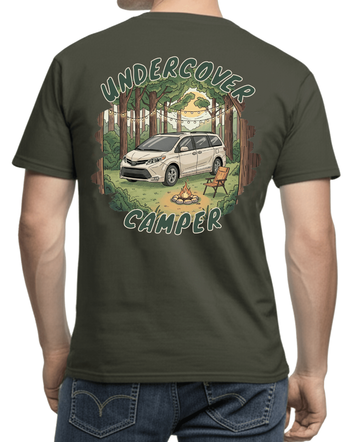 Toyota Sienna Undercover Camper Minivan Merch T-shirt Back